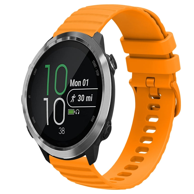 For Garmin Forerunner 645 Music 20mm Wavy Dot Pattern Solid Color Silicone Watch Band