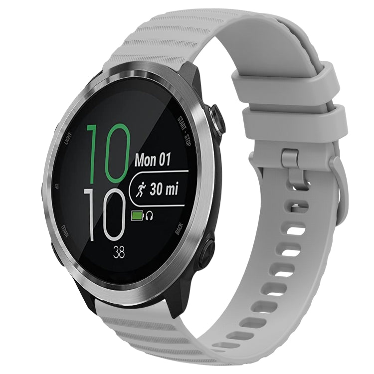 For Garmin Forerunner 645 Music 20mm Wavy Dot Pattern Solid Color Silicone Watch Band