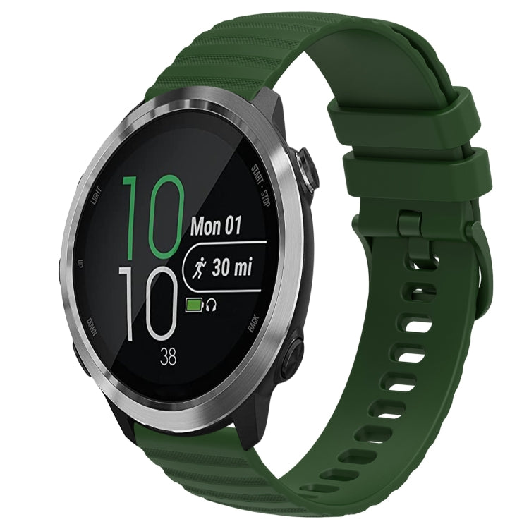 For Garmin Forerunner 645 Music 20mm Wavy Dot Pattern Solid Color Silicone Watch Band