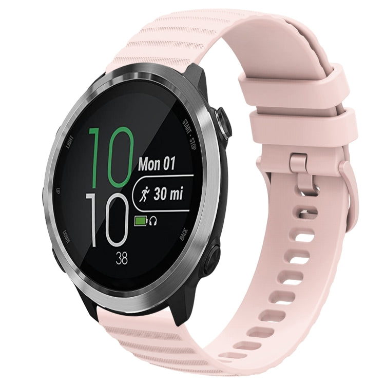 For Garmin Forerunner 645 Music 20mm Wavy Dot Pattern Solid Color Silicone Watch Band