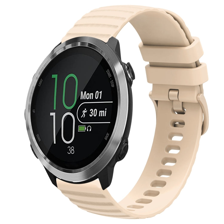 For Garmin Forerunner 645 Music 20mm Wavy Dot Pattern Solid Color Silicone Watch Band