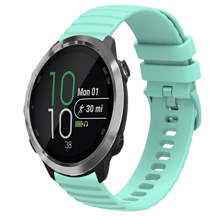 For Garmin Forerunner 645 Music 20mm Wavy Dot Pattern Solid Color Silicone Watch Band