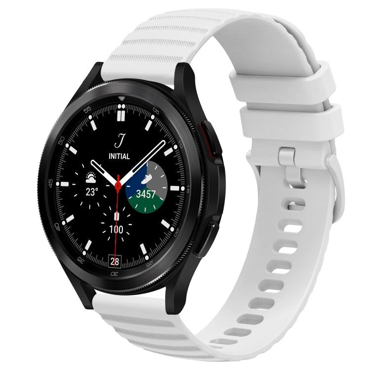 For Samsung  Galaxy Watch 4 Classic 42mm 20mm Wavy Dot Pattern Solid Color Silicone Watch Band