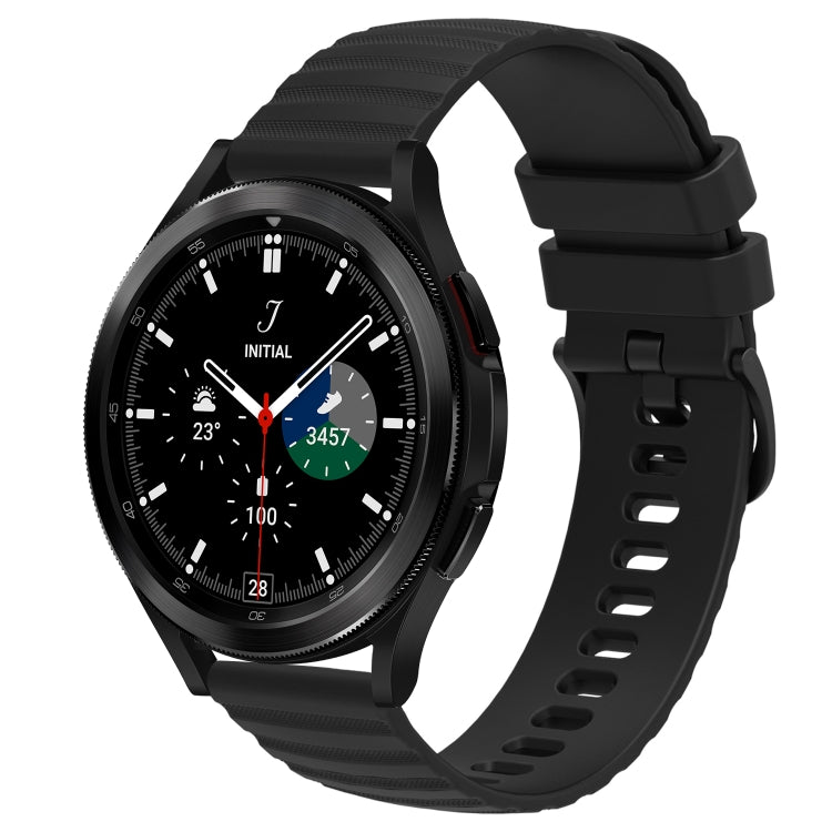 For Samsung  Galaxy Watch 4 Classic 42mm 20mm Wavy Dot Pattern Solid Color Silicone Watch Band
