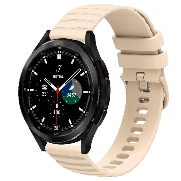 For Samsung  Galaxy Watch 4 Classic 42mm 20mm Wavy Dot Pattern Solid Color Silicone Watch Band