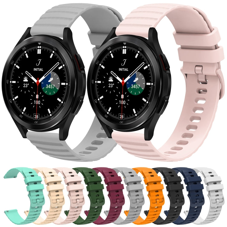 For Samsung  Galaxy Watch 4 Classic 42mm 20mm Wavy Dot Pattern Solid Color Silicone Watch Band