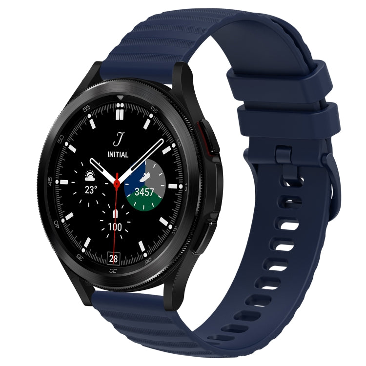 For Samsung  Galaxy Watch 4 Classic 46mm 20mm Wavy Dot Pattern Solid Color Silicone Watch Band