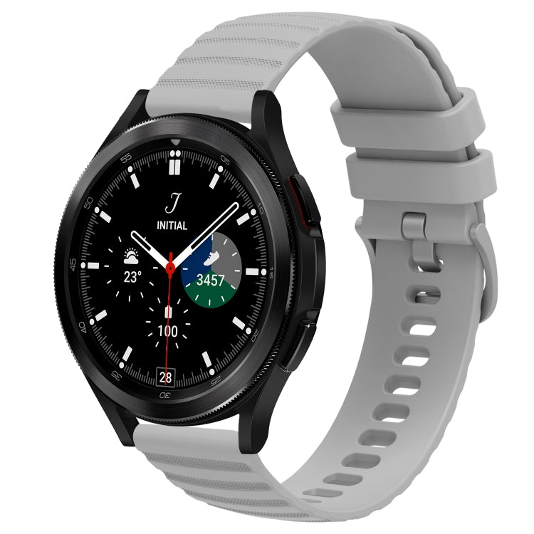 For Samsung  Galaxy Watch 4 Classic 46mm 20mm Wavy Dot Pattern Solid Color Silicone Watch Band
