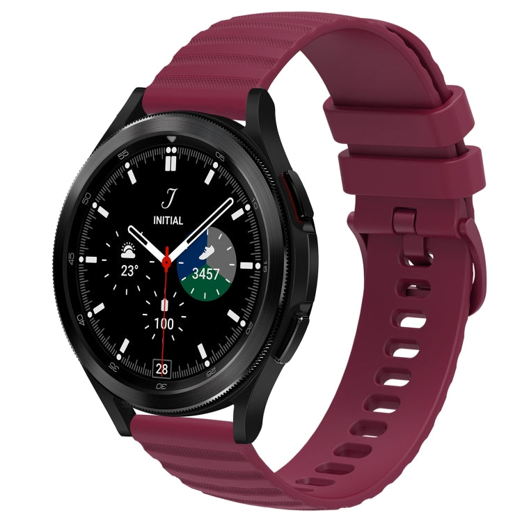 For Samsung  Galaxy Watch 4 Classic 46mm 20mm Wavy Dot Pattern Solid Color Silicone Watch Band