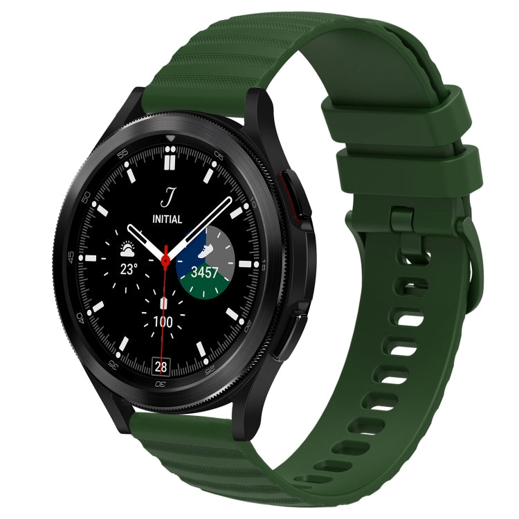 For Samsung  Galaxy Watch 4 Classic 46mm 20mm Wavy Dot Pattern Solid Color Silicone Watch Band
