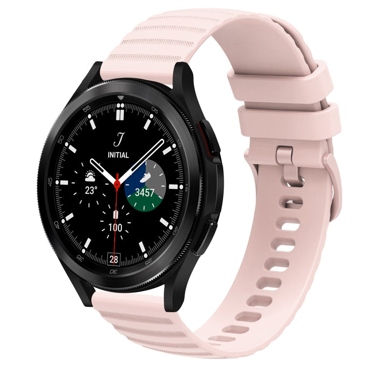 For Samsung  Galaxy Watch 4 Classic 46mm 20mm Wavy Dot Pattern Solid Color Silicone Watch Band