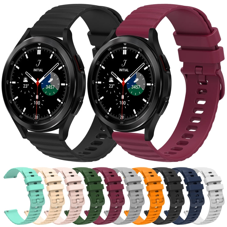 For Samsung  Galaxy Watch 4 Classic 46mm 20mm Wavy Dot Pattern Solid Color Silicone Watch Band