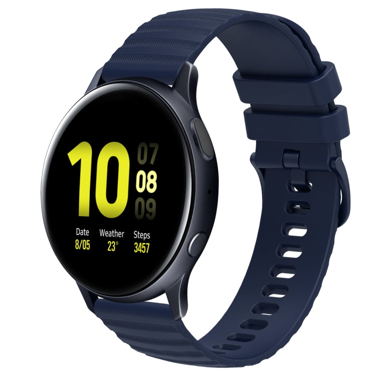 For Samsung Galaxy Watch Active 2 40mm 20mm Wavy Dot Pattern Solid Color Silicone Watch Band