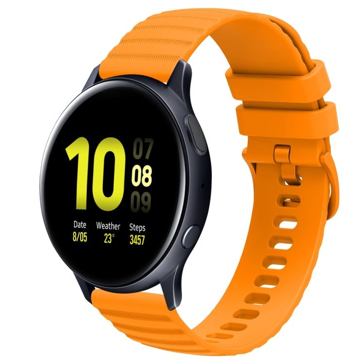 For Samsung Galaxy Watch Active 2 40mm 20mm Wavy Dot Pattern Solid Color Silicone Watch Band