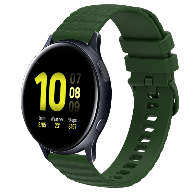 For Samsung Galaxy Watch Active 2 40mm 20mm Wavy Dot Pattern Solid Color Silicone Watch Band