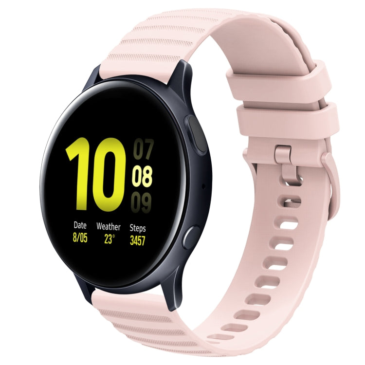 For Samsung Galaxy Watch Active 2 40mm 20mm Wavy Dot Pattern Solid Color Silicone Watch Band