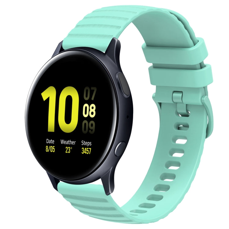 For Samsung Galaxy Watch Active 2 40mm 20mm Wavy Dot Pattern Solid Color Silicone Watch Band