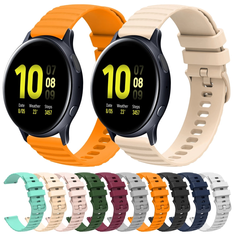 For Samsung Galaxy Watch Active 2 40mm 20mm Wavy Dot Pattern Solid Color Silicone Watch Band