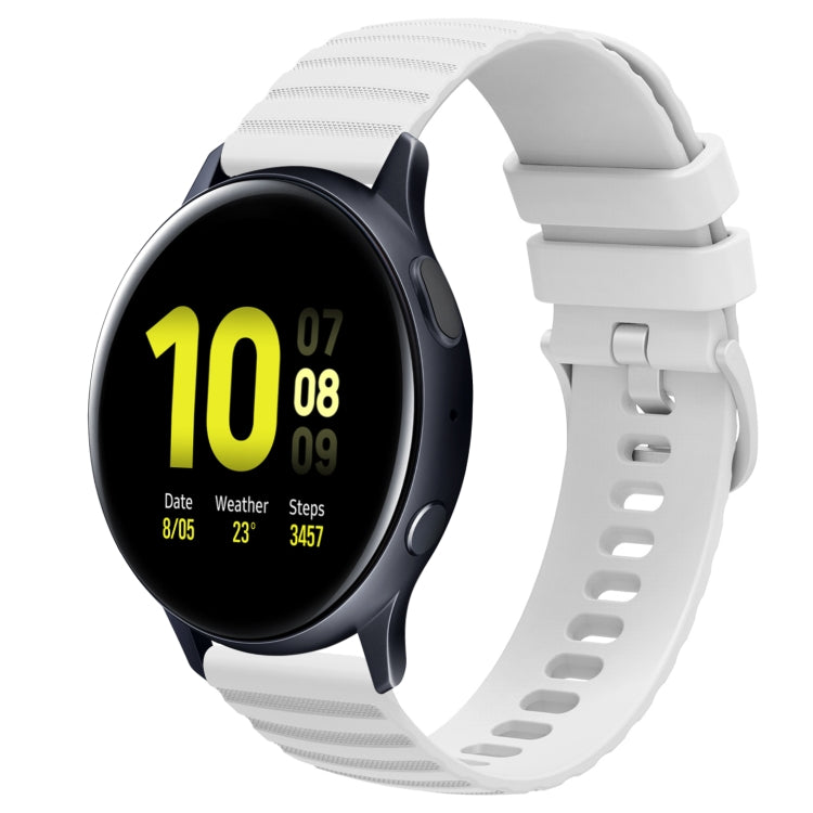 For Samsung Galaxy Watch Active 2 44mm 20mm Wavy Dot Pattern Solid Color Silicone Watch Band