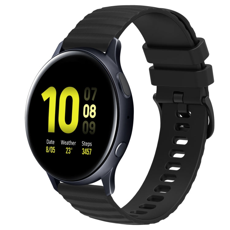 For Samsung Galaxy Watch Active 2 44mm 20mm Wavy Dot Pattern Solid Color Silicone Watch Band