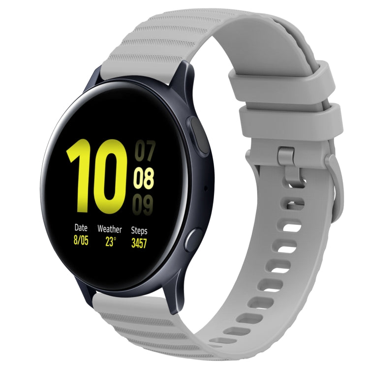 For Samsung Galaxy Watch Active 2 44mm 20mm Wavy Dot Pattern Solid Color Silicone Watch Band