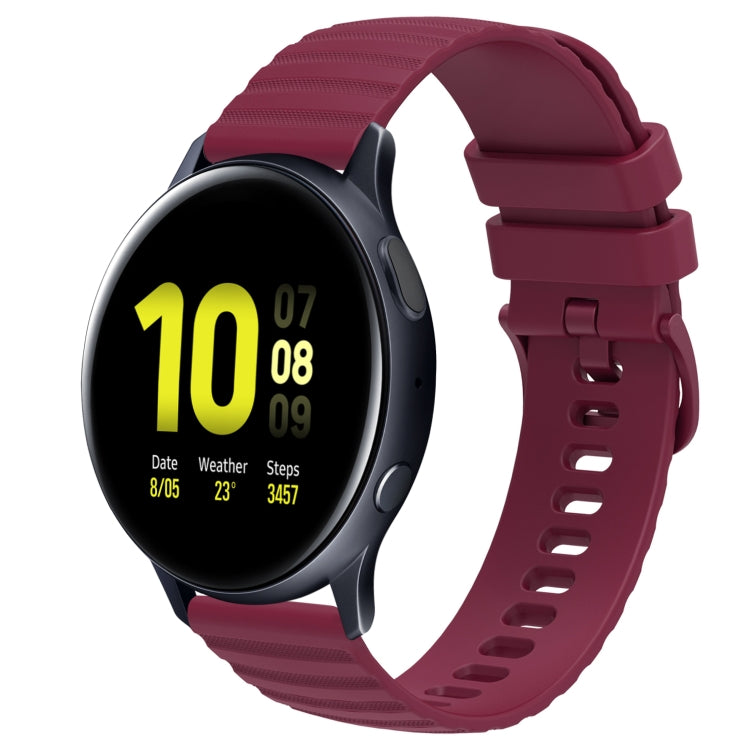 For Samsung Galaxy Watch Active 2 44mm 20mm Wavy Dot Pattern Solid Color Silicone Watch Band