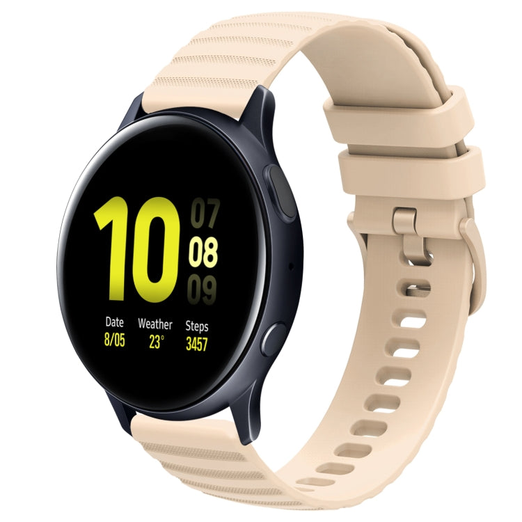 For Samsung Galaxy Watch Active 2 44mm 20mm Wavy Dot Pattern Solid Color Silicone Watch Band