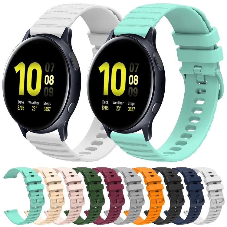 For Samsung Galaxy Watch Active 2 44mm 20mm Wavy Dot Pattern Solid Color Silicone Watch Band