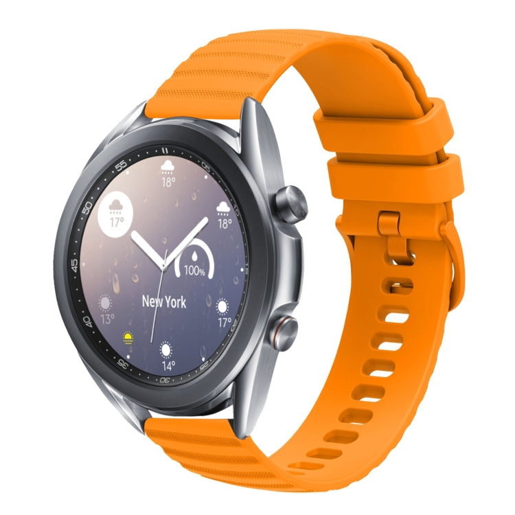For Samsung Galaxy Watch3 45mm 22mm Wavy Dot Pattern Solid Color Silicone Watch Band
