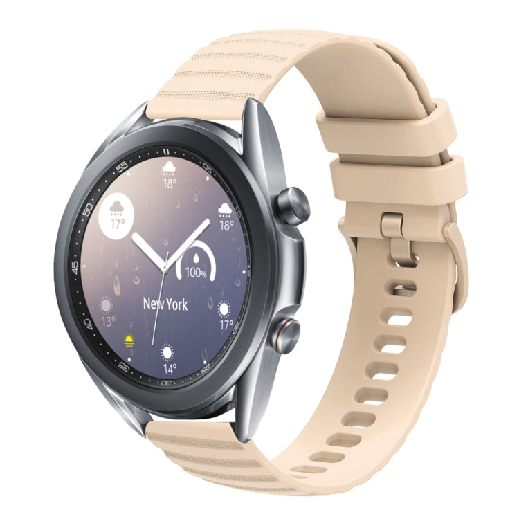 For Samsung Galaxy Watch3 45mm 22mm Wavy Dot Pattern Solid Color Silicone Watch Band