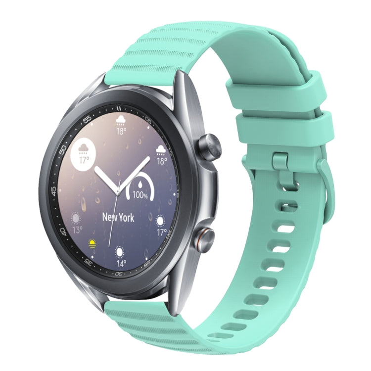 For Samsung Galaxy Watch3 45mm 22mm Wavy Dot Pattern Solid Color Silicone Watch Band