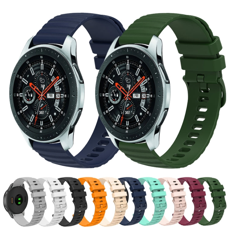 For Samsung Galaxy Watch 46mm 22mm Wavy Dot Pattern Solid Color Silicone Watch Band