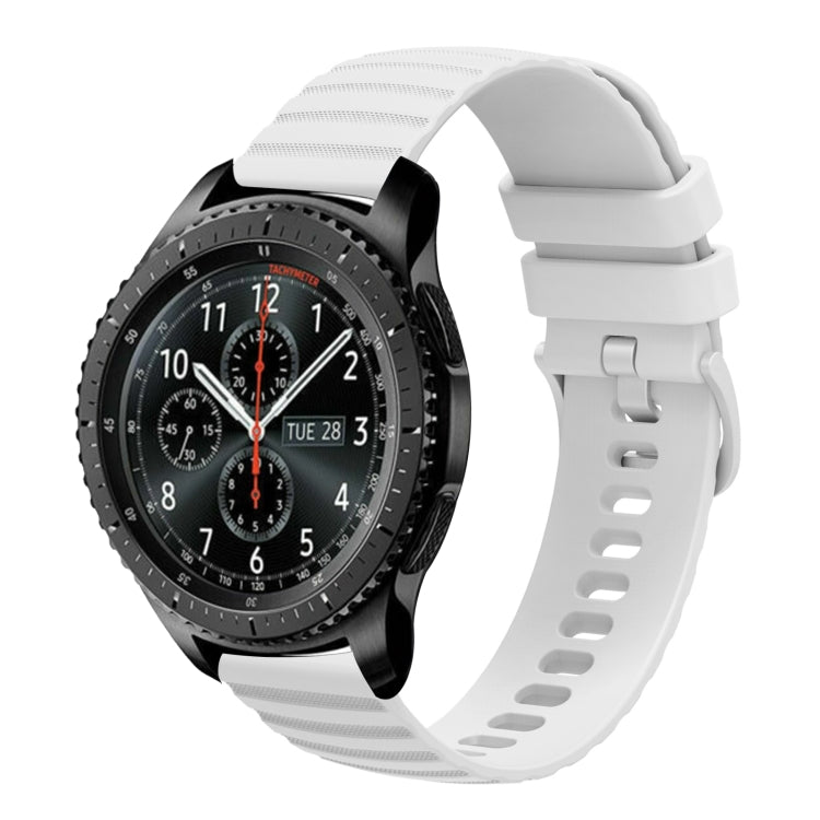 For Samsung Gear S3 Frontier 22mm Wavy Dot Pattern Solid Color Silicone Watch Band