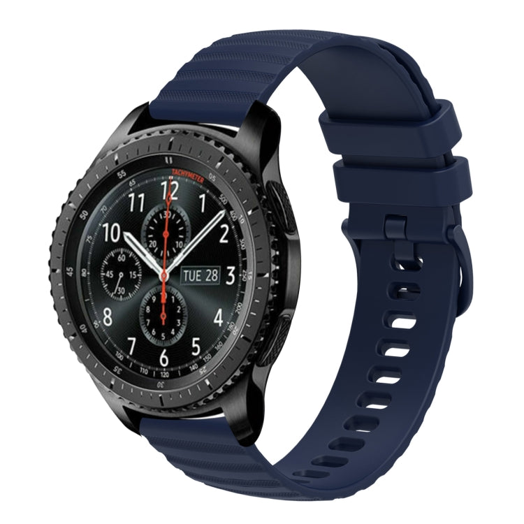 For Samsung Gear S3 Frontier 22mm Wavy Dot Pattern Solid Color Silicone Watch Band