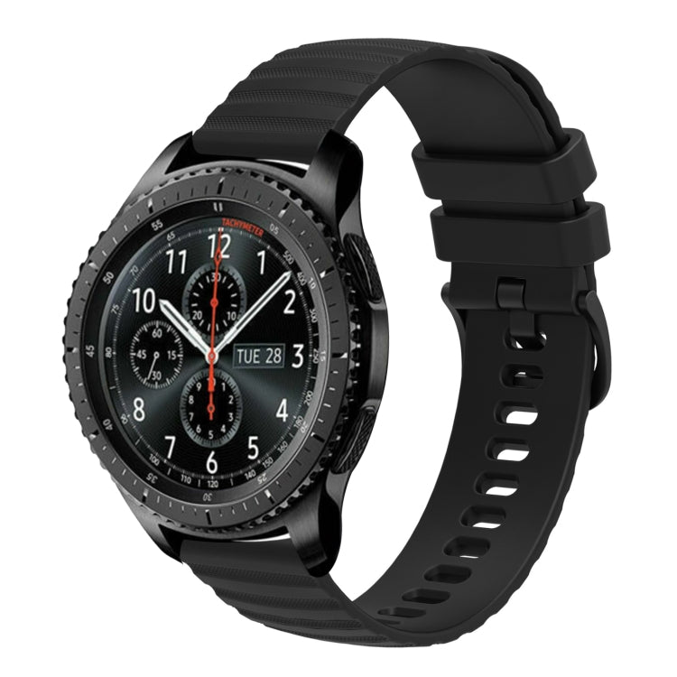 For Samsung Gear S3 Frontier 22mm Wavy Dot Pattern Solid Color Silicone Watch Band