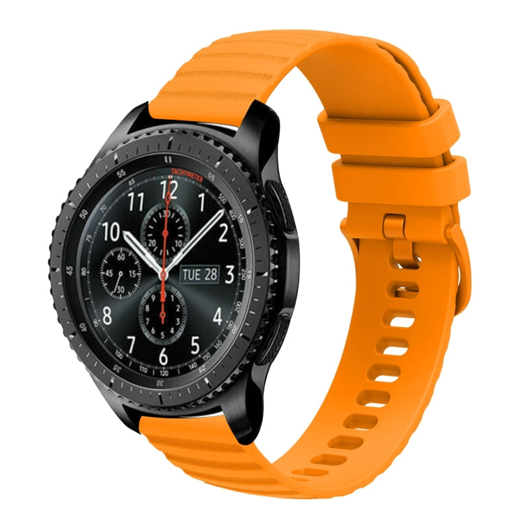 For Samsung Gear S3 Frontier 22mm Wavy Dot Pattern Solid Color Silicone Watch Band