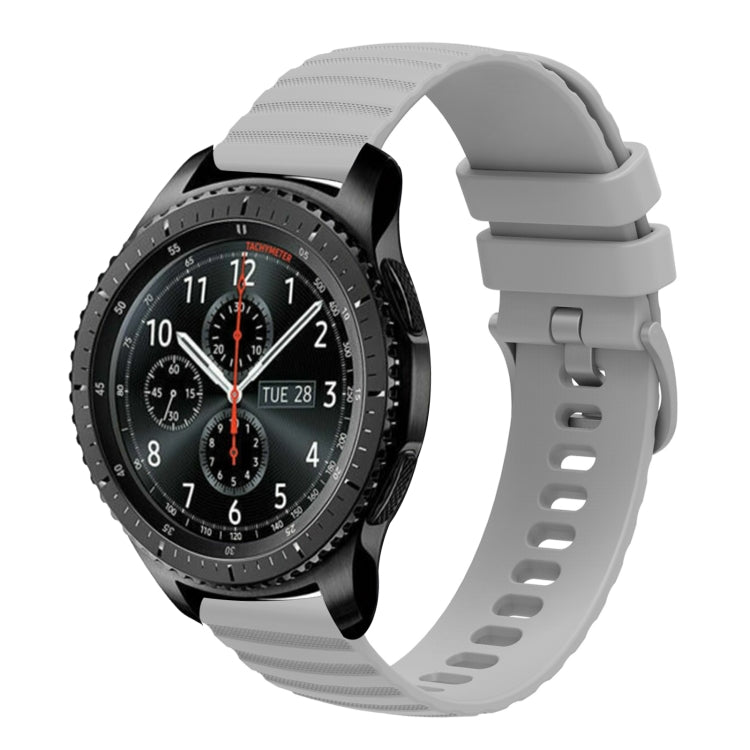 For Samsung Gear S3 Frontier 22mm Wavy Dot Pattern Solid Color Silicone Watch Band