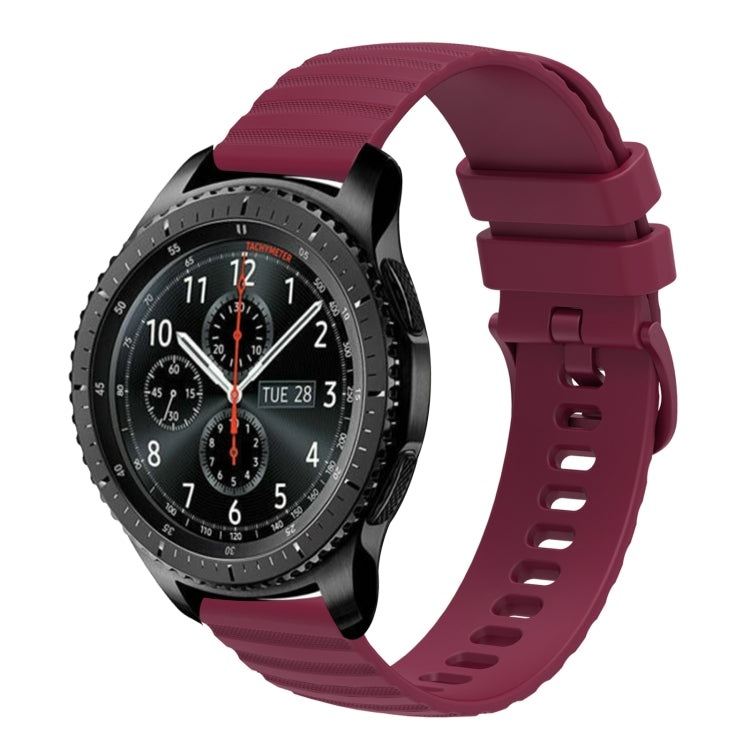 For Samsung Gear S3 Frontier 22mm Wavy Dot Pattern Solid Color Silicone Watch Band