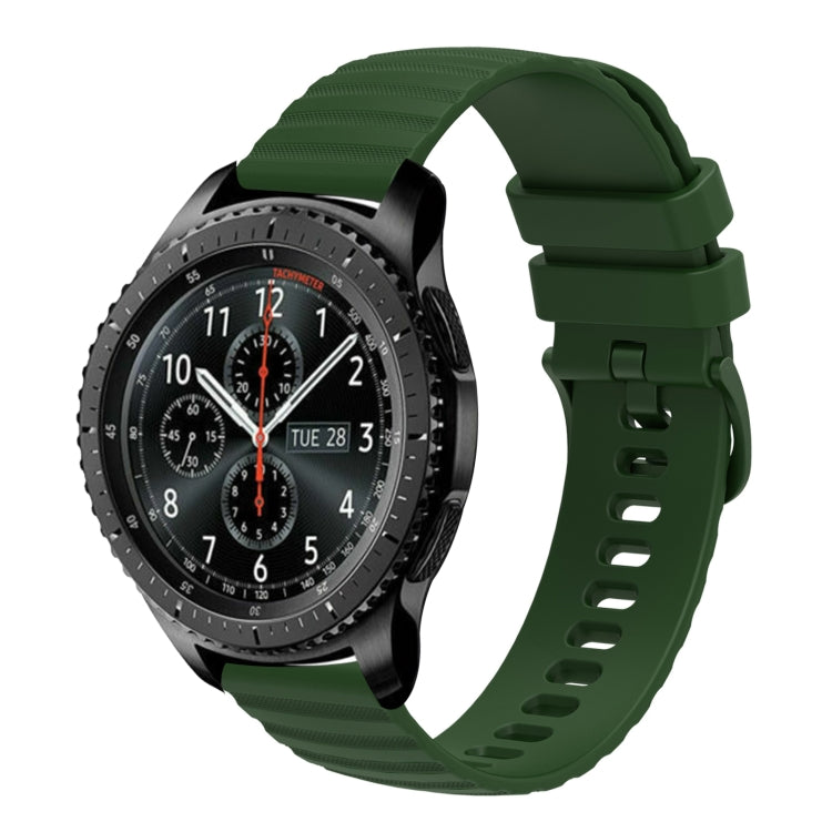 For Samsung Gear S3 Frontier 22mm Wavy Dot Pattern Solid Color Silicone Watch Band