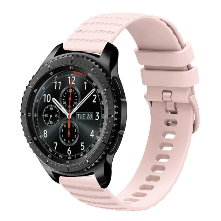 For Samsung Gear S3 Frontier 22mm Wavy Dot Pattern Solid Color Silicone Watch Band