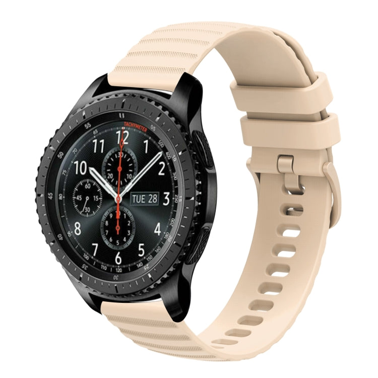 For Samsung Gear S3 Frontier 22mm Wavy Dot Pattern Solid Color Silicone Watch Band