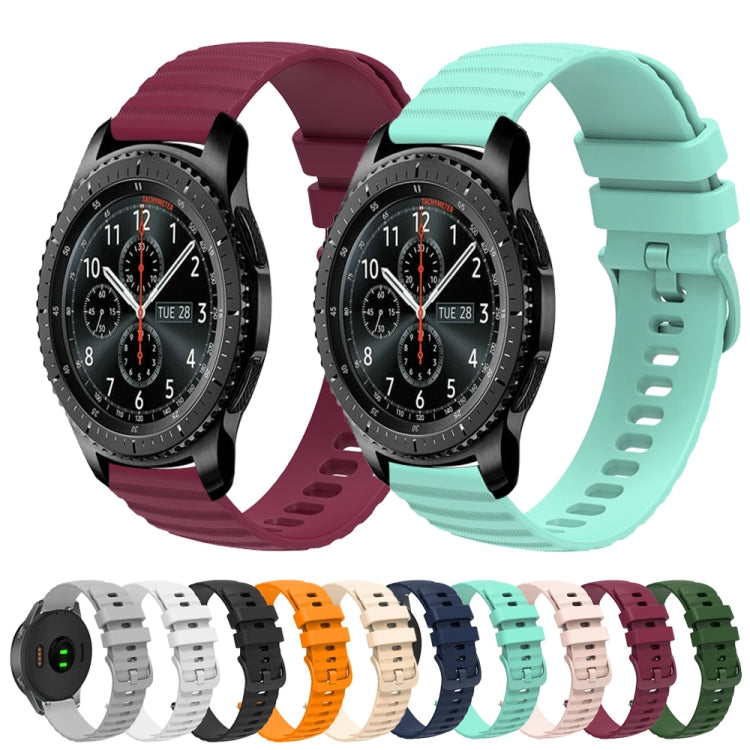 For Samsung Gear S3 Frontier 22mm Wavy Dot Pattern Solid Color Silicone Watch Band