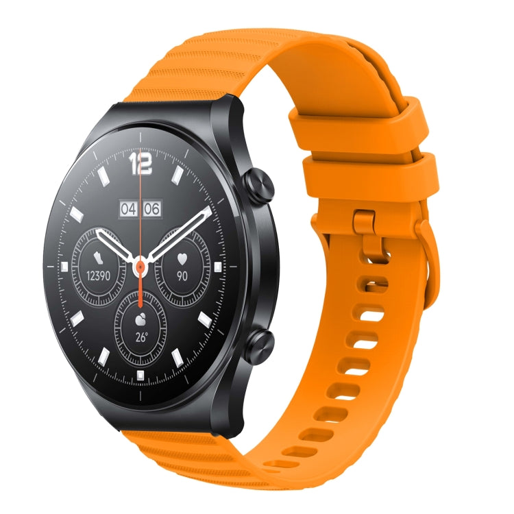 For Xiaomi MI Watch S1 22mm Wavy Dot Pattern Solid Color Silicone Watch Band