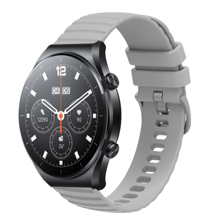 For Xiaomi MI Watch S1 22mm Wavy Dot Pattern Solid Color Silicone Watch Band