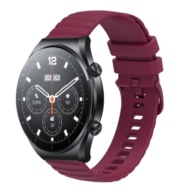 For Xiaomi MI Watch S1 22mm Wavy Dot Pattern Solid Color Silicone Watch Band
