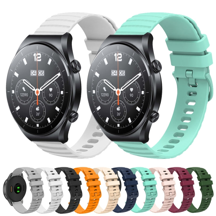 For Xiaomi MI Watch S1 22mm Wavy Dot Pattern Solid Color Silicone Watch Band
