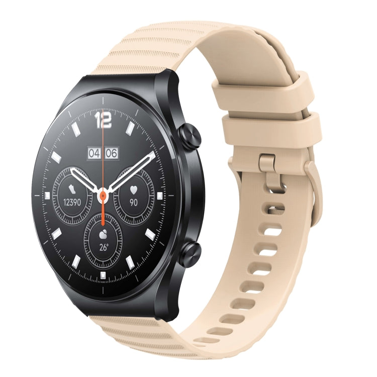 For Xiaomi MI Watch S1 Pro 22mm Wavy Dot Pattern Solid Color Silicone Watch Band