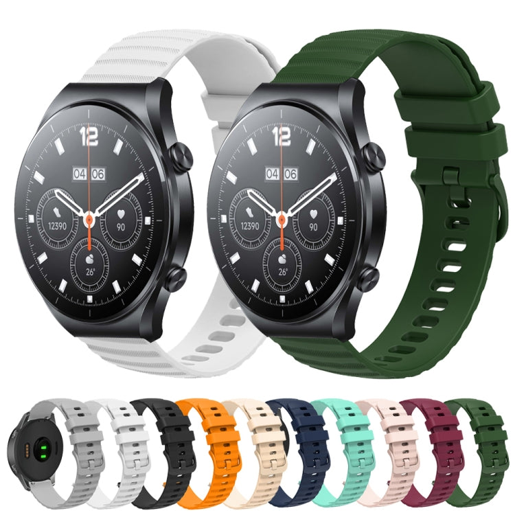 For Xiaomi MI Watch S1 Pro 22mm Wavy Dot Pattern Solid Color Silicone Watch Band