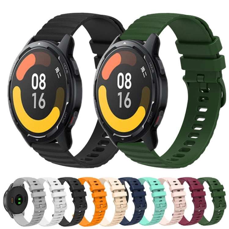 For Xiaomi MI Watch Color 2 22mm Wavy Dot Pattern Solid Color Silicone Watch Band