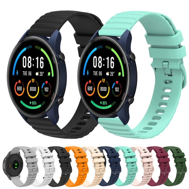 For Xiaomi MI Watch Color 22mm Wavy Dot Pattern Solid Color Silicone Watch Band